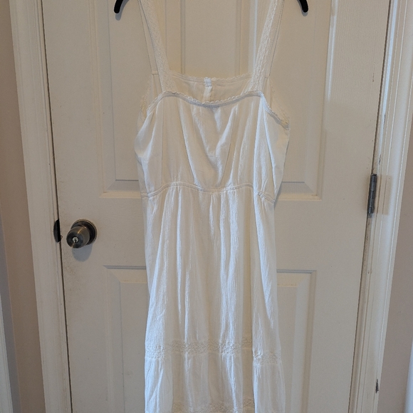 Aerie White Flowy And Lacy Dress, Size Large - Picture 4 of 14